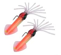 Volakebeing Sea Fishing Squid Jig Lures with 3D Holographic Eyes Artificial Bait Pre-rigged Luminous Octopus Fishing Tackle for Bass Tuna Marlin Sailfish Offshore Fishing (13.5cm 35.5g A)