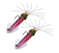 Volakebeing Sea Fishing Squid Jig Lures with 3D Holographic Eyes Artificial Bait Pre-rigged Luminous Octopus Fishing Tackle for Bass Tuna Marlin Sailfish Offshore Fishing (13.5cm 35.5g J)