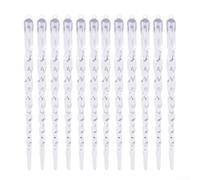 Volakebeing Set of 12 Clear Icicle Ornaments with Cord, Decorative Plastic Icicles Pendants for Christmas Tree and Seasonal Festive Décor, Adds Elegant Winter Touch(A-S)