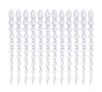 Volakebeing Set of 12 Clear Icicle Ornaments with Cord, Decorative Plastic Icicles Pendants for Christmas Tree and Seasonal Festive Décor, Adds Elegant Winter Touch(B-L)