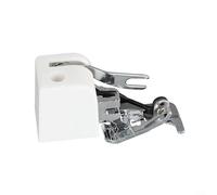 Volakebeing Side Cutter Attachment Presser Foot for Low Shank Sewing Machines, Compatible with CY-10, Plastic and Metal Construction, White and Silver, Pack