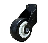 Volakebeing Side Mount Casters L-Shaped Heavy Duty Castor Wheels, 360 Degree Plate Swivel Trolley Caster for Furniture, Fence Gate Support Wheel Rollers with Side Lock Brake(Black)
