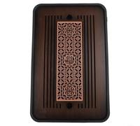 Volakebeing Small Wooden Tea Tray,Tea Set Drainage and Storage Board, Removable Design, Smooth Edge, 36x24cm for Household Use(A)