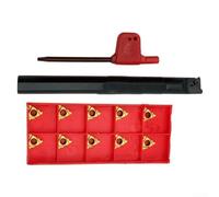 Volakebeing SNR0012K11 Internal Hole Lathe Turning Tool Holder with 10pc 11IR A60 Carbide Inserts, Alloy Steel For CNC Boring Bar for Internal Threading, Right Hand