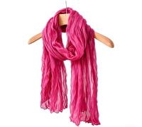 Volakebeing Soft Cotton Linen Crinkle Scarf Ladies Fashion Neck Wrap Long | Unique crinkle texture, cotton-linen blend, breathable all-season wear, UV protection, solid color design