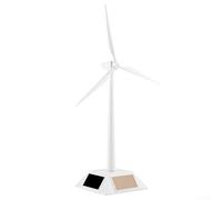 Volakebeing Solar Powered Windmill Model Desktop Educational Toy Wind Power Demonstration ABS White 26.5cm Height Teaching Tool for Kids Science Learning