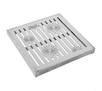 Volakebeing Stainless Steel Floor Drain Cover Square Drainage Grate with Frame Outdoor Garden Driveway Channel Cover Slip Resistant Drain Grate Weather Resistant Drainage(200 * 200 * 20 * 2mm)