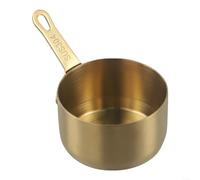 Volakebeing Stainless Steel Saucepan Small Milk Pan Butter Melting Pot Baby Food Warmer Coffee Porridge Cooker Steak Sauce Maker with Comfortable Long-Handle(Gold M)