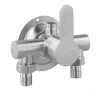 Volakebeing Stainless Steel Shower Faucet Wall Mounted Mixer Valve Hot Cold Water Tap Lifting Handle Ceramic Spool G1/2 Thread Bathroom Fixture Wide Grip