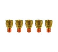Volakebeing TIG Welding Torch Collet Body Set of 5 Copper Gas Lens Compatible with WP-9, WP-20, WP-25 Series for Industrial Metalworking and Manufacturing Applications(45V41)
