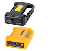 Volakebeing USB Battery Converter for Dewalt 18V Cordless Tool Battery, Type-C and USB Port Power Adapter, Portable Jobsite Power Supply for Smartphones Tablets(Yellow)