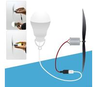 Volakebeing Wind Turbine Generator DIY Kit with USB Light Bulb for Kids - 18 cm ABS Propeller Blade for Science Experiments on Renewable Energy, Hands-On