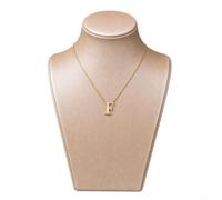 Volakebeing Women's Stainless Steel Letter Necklace Mother-of-Pearl | Real shell inlay, unique iridescent for shimmer, elegant look, stainless steel base, wear