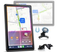 Volam 7 inch Carplay Display with A-pple Carplay Android Auto, Horizontal and Vertical Screen, Magnetic Mount, Portable Car Stereo with Live Navigation, Voice Control, Mirror Link, AUX,FM