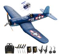 VOLANTEXR Brushless RC Plane 4 Channel - F4U Corsair 500mm RC Airplane with 3D Aerobatic & XPilot Stabilizer, 3 Flight Modes, 2.4G Remote Control Airplane RTF Fully Assembled 19in x16 inches
