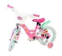Volare Barbie Kids 14 inch Multicolour Bike with Stabilisers and Basket - Size: 14" - Pink - Wilko