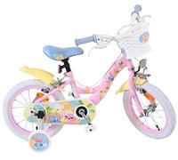 Volare Disney Stitch Pink Bike | Ages 3.5-5 | 14 Inch Wheel | 2 Handbrakes (Front & Back Wheel), Removable Stabilisers & Pedal Reflectors | Adjustable Saddle Height | Handlebar Basket | Gift for Girls