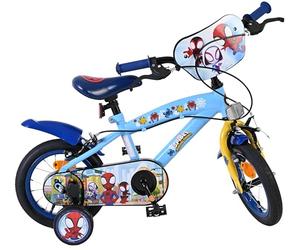 Volare Marvel Spidey And Amazing Friends Kids Bike | Age 3-5 | 12 Inch Wheel | 2 Handbrakes (Front & Back Wheel), Removable Stabilisers & Pedal Reflectors | Adjustable Saddle | Girls & Boys Gift