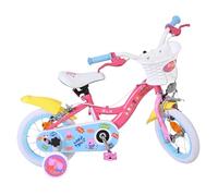 Volare Peppa Pig Kids 12 inch Multicolour Bike with Stabilisers and Basket - Size: 12" - Pink - Wilko