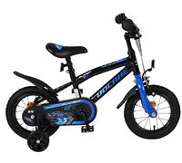 Volare Super GT Blue Children's Bicycle 12 Inches | 3-5 Years | 2 Handbrakes, Removable Stabilisers, Chain Guard & Reflectors | Adjustable Saddle | Gift for Girls & Boys