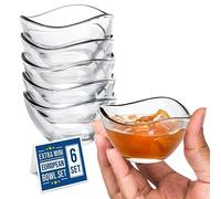 Volarium CRYSTALIA Mini Glass Bowls, 66cc Dip Bowls, Set of 6, Serving Bowls, Glass Prep Jam Bowl, Mini Sauce Dishes, Snack Dishes Starter Bovl, Dip Dish, Sauce Bowl