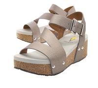 Volatile Women's Biloxi Vegan Leather Strappy Wedge Sandal, Pewter, 5 UK