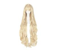 Volcaloid3 Seeu Cosplay Wigs 100cm Long Light Blonde Curly Wavy Heat Resistant Synthetic Hair Wig + Wig Cap