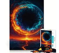 Volcanic Black Hole in Sky Jigsaws for Adults1000 Pieces Brain Memory Game Fine Cut Premium Finishing Engaging Way to Pass Free Hours (38x52cm)