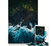 Volcanic Cliff Jigsaw Puzzle 1000 Mental Recall Game High Accuracy Cutting Craft Interactive Brain Challenge for Home (50x75cm)
