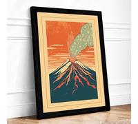 Volcanic Convergence Graphic Framed Wall Art Print A2 (59.4×42cm) Black, Wall Decor for Living Room, Bedroom, Office & Home, Ready to Hang, Art Gift