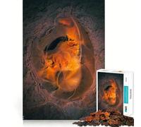 Volcanic Crater Aerial View Jigsaw 1000 Pieces for Teenagers Mind Boost Fun Zero Gap Captivating Leisure for Cozy Indoors (50x75cm)