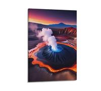 Volcanic Crater Steam Wall Art, Striking Print, Nature Poster, Spectacular Canvas Picture Poster Decorative Painting Canvas Wall Posters And Art Picture Print Modern Family Bedroom Decor Posters 20x30
