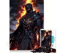 Volcanic Doom Knight Jigsaw Puzzles 1000 Mental Focus Game Precision Cut Smooth Edges Meaningful Connection Building Game (38x26cm)