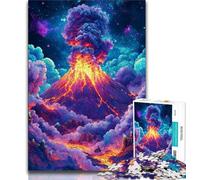 Volcanic Eruption 1000 Piece Jigsaw Puzzles for Teenagers,Family Game Stress Reliever Difficult Challenge Artists Collection,Fine Art 50x75cm