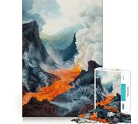 Volcanic Eruption 1000 Piece Jigsaws for Adults Brain Recall Game Tight Interlock No Gaps Calming Mental Break Activity (50x75cm)