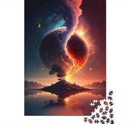 Volcanic Eruption Cosmic Sky 1000 Piece Jigsaw Puzzle Jigsaw Puzzle for Adults Night View Puzzle Game for Family Relax Decoration 70x50cm/1000pcs