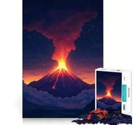 Volcanic Eruption Jigsaw for Adults 1000 Pieces Brain Memory Game Laser Cut for Flawless Fit Unique Gift for Stress Relief (38x52cm)