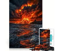 Volcanic Eruption Jigsaw Puzzle 1000 Piece Creative Skill Toy Clean Cut Sturdy Components Travel-friendly Brain Game Gift (50x75cm)