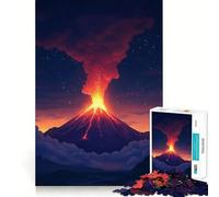 Volcanic Eruption Jigsaw Puzzle 1000 Think Boost Game Tight Lock No Loose Pieces Interactive Brain Challenge for Home (50x75cm)