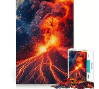Volcanic Eruption Jigsaw Puzzles for Adults 1000 Mind Boost Game Uniform Size Precise Pieces Travel-friendly Brain Game Gift (50x75cm)