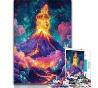 Volcanic Eruption JigsawPuzzle 1000 Pieces for Adults,Challenging To Complete But Fun And Humorous with Matching Poster And Trivia Sheet 38x26cm