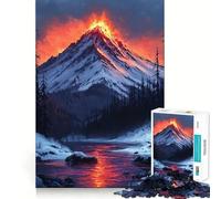 Volcanic Eruption Landscape 1000 Piece Teenager Puzzles Mental Focus Game Precision Cut Smooth Edges Christmas Stocking Stuffer Game (50x75cm)