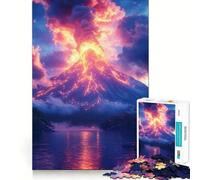Volcanic Eruption Landscape Jigsaw 1000 Pieces Memory Skill Fun Smooth Edge Perfect Interlock Fun-filled Way to Fill Empty Hours (50x75cm)