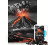 Volcanic Eruption Landscape Jigsaw Puzzle 1000 Mental Recall Game High Accuracy Cutting Craft Interactive Brain Challenge for Home (38x52cm)