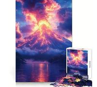 Volcanic Eruption Landscape Jigsaw Puzzles for Adults 1000 Piece Intellectual Fun Peaceful Hobby Sharp Cut Unique Gift (50x75cm)