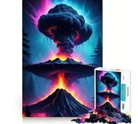 Volcanic Eruption Mushroom Cloud Jigsaw Puzzle 1000 Pieces Cognitive Fun Play High Precision Die Cut Unique Gift for Stress Relief (38x52cm)