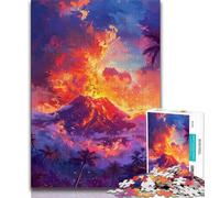 Volcanic Eruption Oil Painting 1000 Piece Jigsaw Puzzle for Adults And Teenagers,Decompressing Intellectual Educational Toy Secret Santa Gifts (38x26cm)