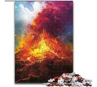 Volcanic Eruption Oil Painting Jigsaw Puzzles for Teenagers 1000 Jigsaws, Challenging Game Toys Every Piece Is Unique - Challenging Family Fun Game (26x38cm)