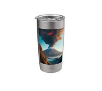 Volcanic Fury: A Digital AI Fantasy Landscape Stainless Steel Insulated Tumbler