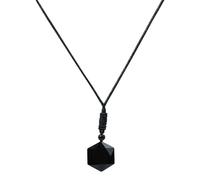 Volcanic Glass Six-Point Emblem - Crafted Gemstone Medallion Chain safeguerd Tokan Offering Mystical Focus Aura Stylish Wearable Art Icon Elevating Inner Strength journay Experience Enhancer P
